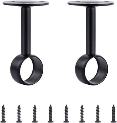 Plafondbevestiging Gordijnroede Zwart RVS 25mm Set van 2