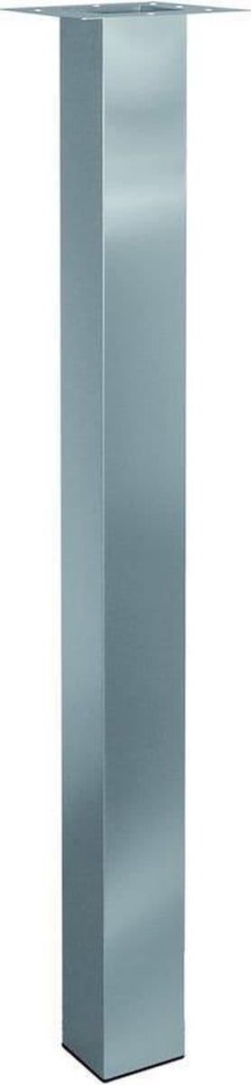 Maatwerk Tafelpoot op maat tot hoogte 1100 mm. Kokerprofiel 80x80mm kleur Rvs