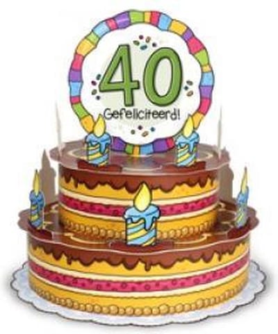 Jumbo 3d wenskaart - taart 40 - met envelop
