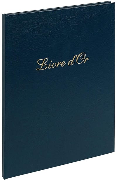 Exacompta 3x Gastenboek Balacron omslag met opschrift Livre d'Or - 100 pagina's - 27x22cm verticaal - Geassorteerd - 983E