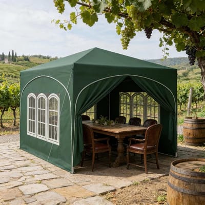 Pop-up Tuinpaviljoen - Vouwtent Feesttent - Buitenfeesten Organiseren - Waterdicht UV-bescherming - 3 x 3 meter - Groen