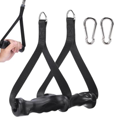 Fitness Handgrepen - Schoudertraining Greep D-Handvat - Krachttraining Thuis - Probleemloze Installatie - 24x13x3.7cm - Zwart