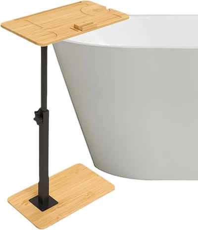 C Bijzettafel - Banktafel Nachtkastje - Woonruimte Uitbreiden - In hoogte verstelbaar - 39x23x43 cm - Houtkleur