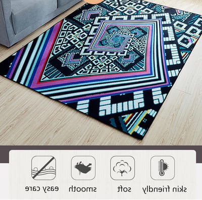 Moderne 3D Illusie Tapijt met Antislip voor Slaapkamer, Woonkamer en Kantoor - Abstracte Drie-Dimensionale Polyester Vloermat in Zwart-Wit (50x)