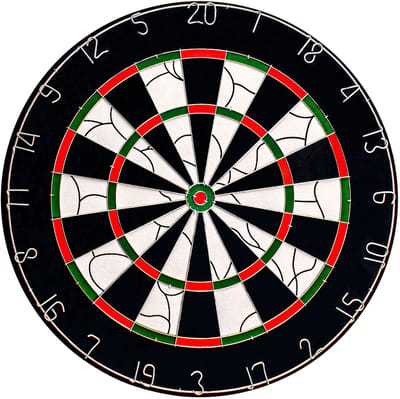 Bull's Dartscheibe Bristol Flocked Paper Dartboard inkl. 2x Brass Anfänger-Set Turnier