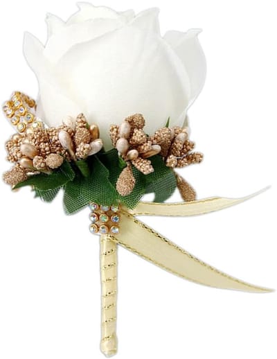 Twee Stuks Bruiloft Bondonnières met Kunstmatige Rozen - Luxe Accessoires voor Bruid, Bruidegom en Gasten, Perfect voor Huwelijksfeesten en Ceremonies