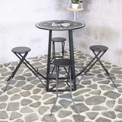 SenS-Line - Columbus Foldable 4-persons Barset - Zwart