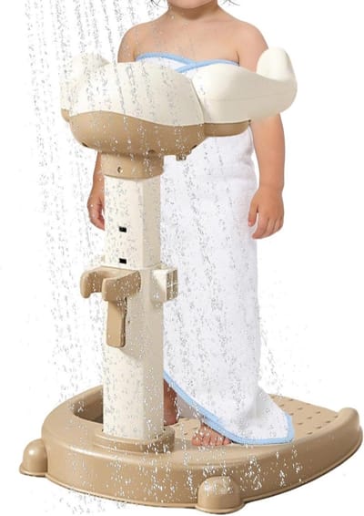 Douche Standaard - Kinder Ondersteuning - Veilig Baden - Anti-slip Frame - Verstelbaar - Bruin