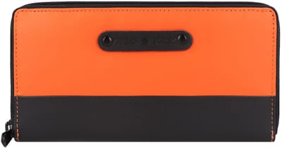 Greenburry Upcycled Tarpaulin Portemonnee 19 cm - Dames - Horizontaal - orange-black