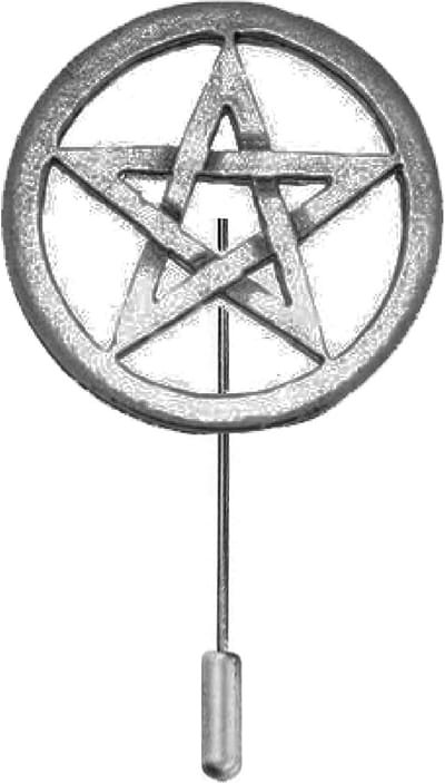 Pentagram Stropdas Pin - Embleem Pin Kleding Accessoire - Kleding Verfraaien - Handgemaakt in Sheffield - 5-7.5 cm - Zilverkleurig