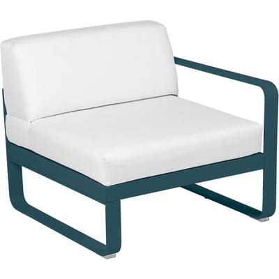 Fermob BELLEVIE Fauteuil Module rechts - 21 acapulcoblauw - 81 witgrijs