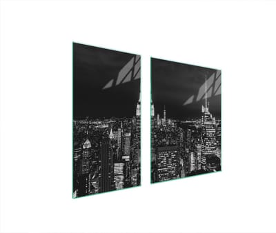 TMK ArtDeko - Beschermplaat voor Fornuis - Stadsontwerp - 90x52 cm - Gehuld Glas