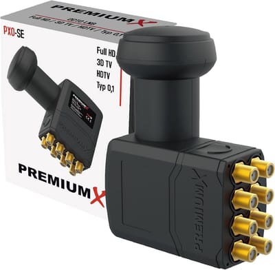 Octo LNB voor 8 gebruikers - Weerbestendige digitale satellietsignaalomvormer - 4K Ultra HD ondersteuning