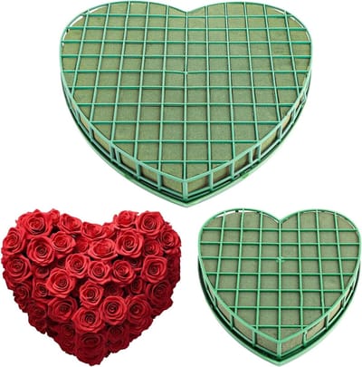 ByShane - Steekschuim hart met rooster - 3 stuks - 30 cm en 20 cm - Kunstbloemen - Bloemstukken - DIY - Steekspons