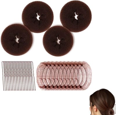 Knotkussens Set - Haardonut Dutt Maker - Kapsels Maken - Compleet met Spelden Netjes - 24 Stuks - Zwart