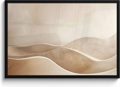 Poster in lijst - Fotolijst 90x60 cm - Posters - Beige - Natuur - Abstract - Modern - Posterlijst zwart - Decoratie - Wanddecoratie woonkamer - Muurdecoratie slaapkamer