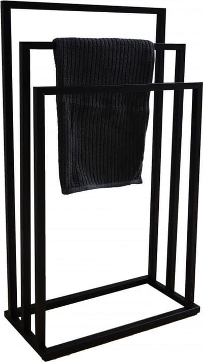 Badkamerhanger handdoekenrek 3 armen zwart