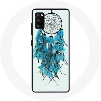 Samsung Galaxy A41 Case Dream Catcher Blauw Witte Achtergrond