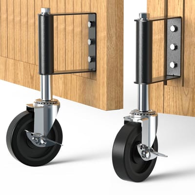 Torenrol 100 mm met veerbelasting voor houten poorten en zware deuren - Set van 2