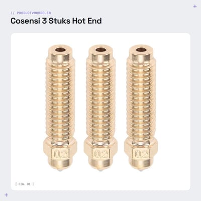 Dailygoods- Nozzles 0,2 mm - 3 Stuks - Messing/Gehard Staal - Slijtvaste - Hoge Doorstroom - Temperatuur tot 320°C - 3D-printer Mondstuk