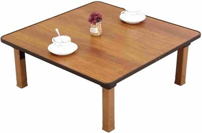 Opvouwbare Vloertafel - Lage Koffietafel - Zittend Eten - Ruimtebesparend Ontwerp - 80x80cm - Houtkleur