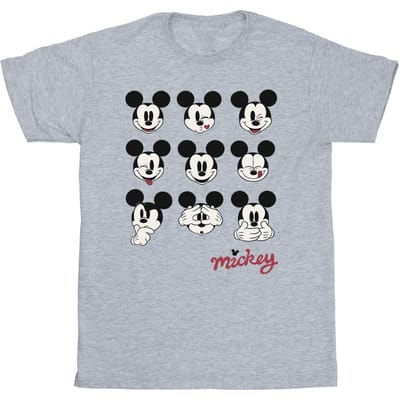 Disney Jongens Mickey Mouse Veel gezichten T-Shirt (Sportgrijs)