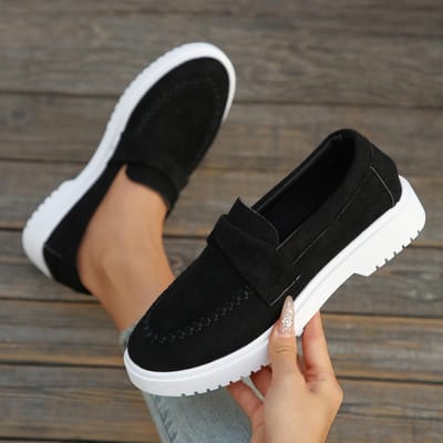 Lente en Herfst Nieuwe Dames Hak Set Enkele Schoenen Modieus Mooi Comfortabel Dames Casual Schoenen 36-42 42 black