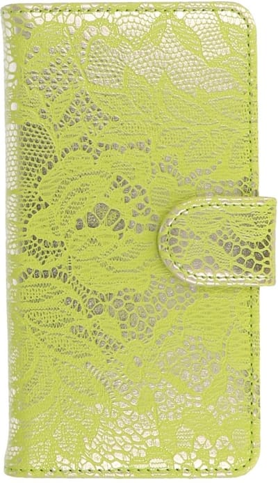 Lace Bookstyle Wallet Case Hoesjes Geschikt voor Samsung Galaxy S3 mini i8190 Groen