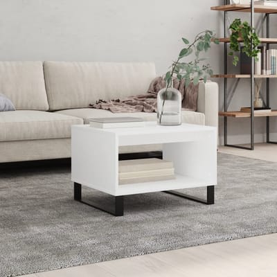 vidaXL - Salontafel - 60x50x40 - cm - bewerkt - hout - wit