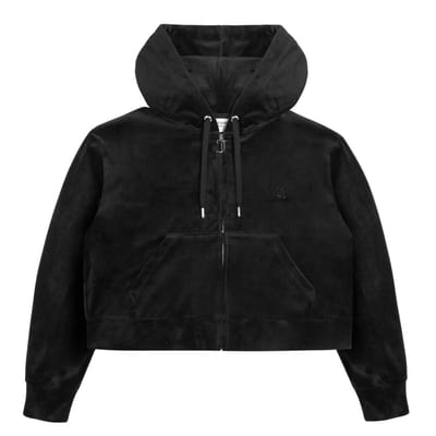 Juicy Couture Juicy Couture Iccle Outline Cropped Hoodie ZWART - Maat XXS