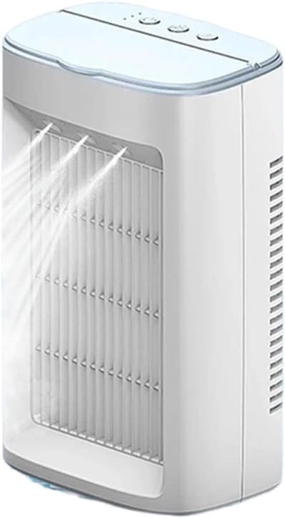 Mini Airco Ventilator - Luchtkoeler Bevochtiger - Persoonlijke Koeling - Waterspray Functie - Draagbaar - Wit