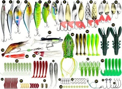 Livano Visspullen - Viskoffer - Tacklebox - Kunstaas - Vis Accessoires - Hengelsport - Spullen - Roofvis - Karper - Snoek - 122 stuks