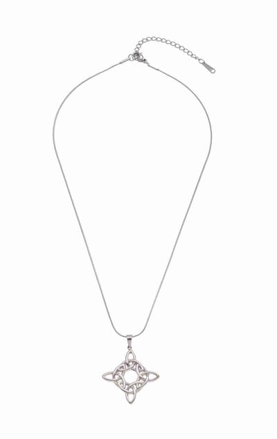 WeLoveSilver - ketting met Keltische hanger - zilverkleurig - 6x6x3 cm