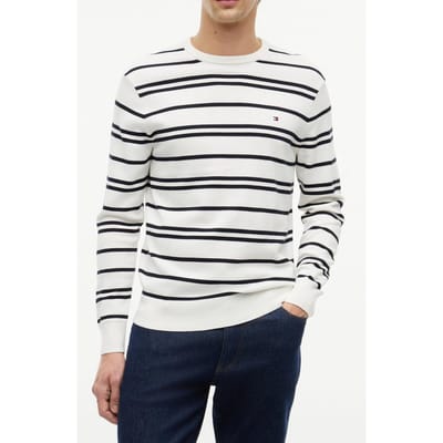 Tommy Hilfiger Essential Seasonal Cotton Ivory Petal/desert Sky Größe: S | Pullover Outlet | Herren | Weiß