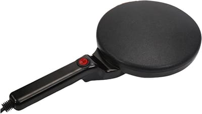 Elektrische Pannenkoekenpan - Grote Plaat - Snel Ontbijt - Antiaanbaklaag - 20 cm Diameter - Zwart Goud