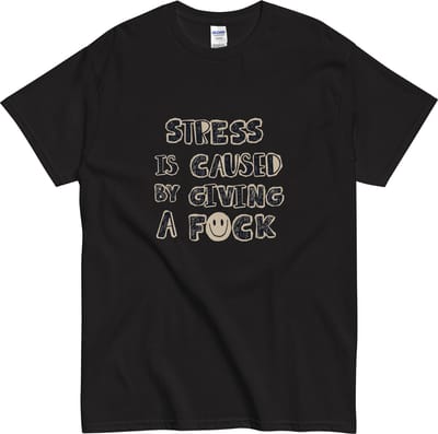 Heren Dames T-shirt - Origineel Cadeau - Giving a F*ck Smiley - Zwart - S