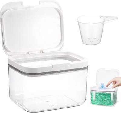 Opslagbox voor Wasmiddel 2,8L met Deksel - Luchtdichte Opbergdoos voor Waspoeder, Ideaal voor Kleding en Garage, Ruimtebesparend en Handig