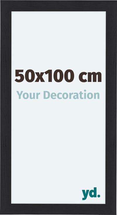 Your Decoration - Fotolijst 50x100 cm - MDF - Zwart Houtnerf - Como
