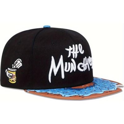 Cartoon Grote Ogen Koekje Hap Blauwe Snapback Pet Volwassenen Buiten Reizen Verstelbare Zon Baseball Sportpet Zonbescherming Pet Adjustable black