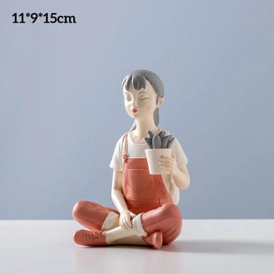 Moderne Minimalistische Kunst Figuur Sculptuur Abstracte Hars Meisje Ornamenten Kamer Woonkamer Creatieve Karakter Ornamenten Decoraties