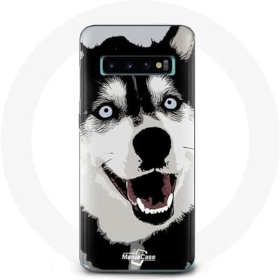 Coque pour Samsung Galaxy S10 Husky de Sibérie Yeux Bleus