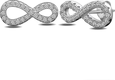 Juwelier Zwartevalk zilveren (gerhodineerd) infinity oorbellen - 22.260