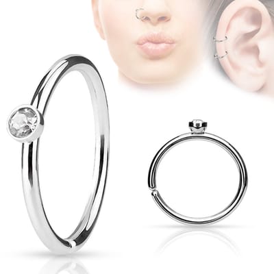 Piercing klein steentje 0.8x8 - zilver - LMPiercings