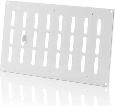Ventilatierooster Verstelbaar - Luchtrooster Metaal - Ventilatie Regelen - Robuust Corrosiebestendig - 300x200mm - Wit