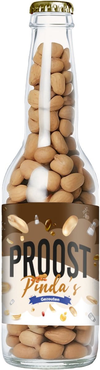 PindaPils 4 stuks | Origineel | Bier flesje gevuld met ambachtelijke pinda's | Vaderdag | Relatiegeschenk | Cadeautje