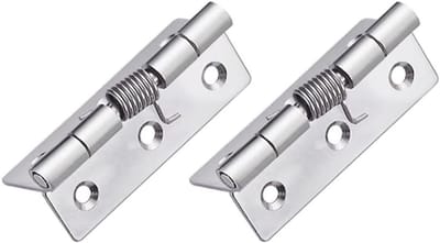 Set van 2 Zelfsluitende Veer Scharnieren van RVS, Automatische Sluiting voor Binnengebruik in Woningbouw en Commerciële Projecten (75×49×2MM)