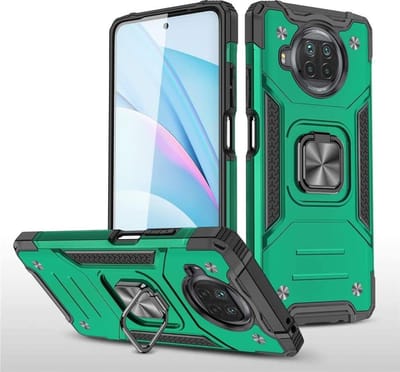 Hoesje Geschikt voor Xiaomi Redmi Note 9 5G/Note 9T 5G Hoesje - Heavy Duty Armor hoesje Groen - Redmi Note 9 5G/Note 9T 5G hoesje 360-Degree hybride hoesje ringhouder