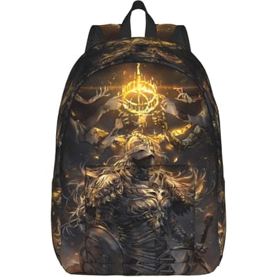 Mode Elden Ring Rugzak Mochilas Effen Middelbare School Grote Capaciteit Rucksack (as the picture,16 inches) black