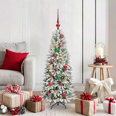 vidaXL - Kunstkerstboom - Wit - 120 - cm - PVC - en - plastic - en - staal - en - PE