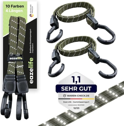 Set van 2 Verstelbare Spanbanden met Haken - Reflecterend en Sterk - Voor Fiets, Auto & Outdoor Gebruik